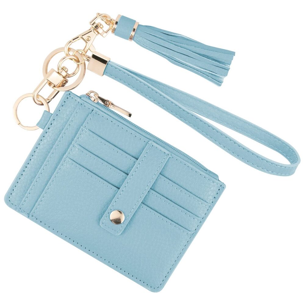 1754 Small Wristlet Wallets RFID Credit Card Holder Wallet Keychain